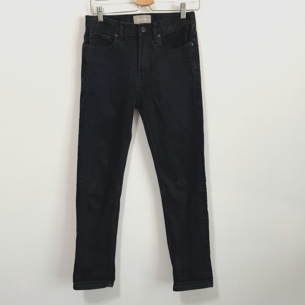 Everlane Boyfriend Jeans Black 25 R 28x26 Crop Ankle Trendy Zip Fly Casual Sexy